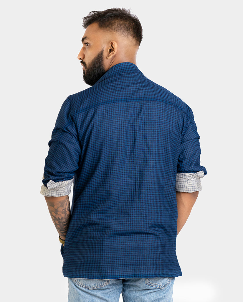 Men's Reversible Handspun Cotton Shirt Jacket